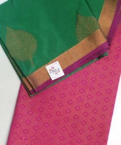 Green and Pink With Gold Soft Silk Saree