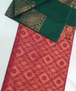 Green and Red Soft Silk Saree