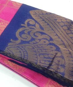 Pink and Blue Silk Cotton Sarees Pink and Blue Silk Cotton Sarees