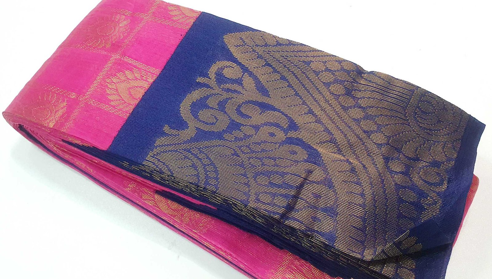 Pink and Blue Silk Cotton Sarees Pink and Blue Silk Cotton Sarees - Image 2