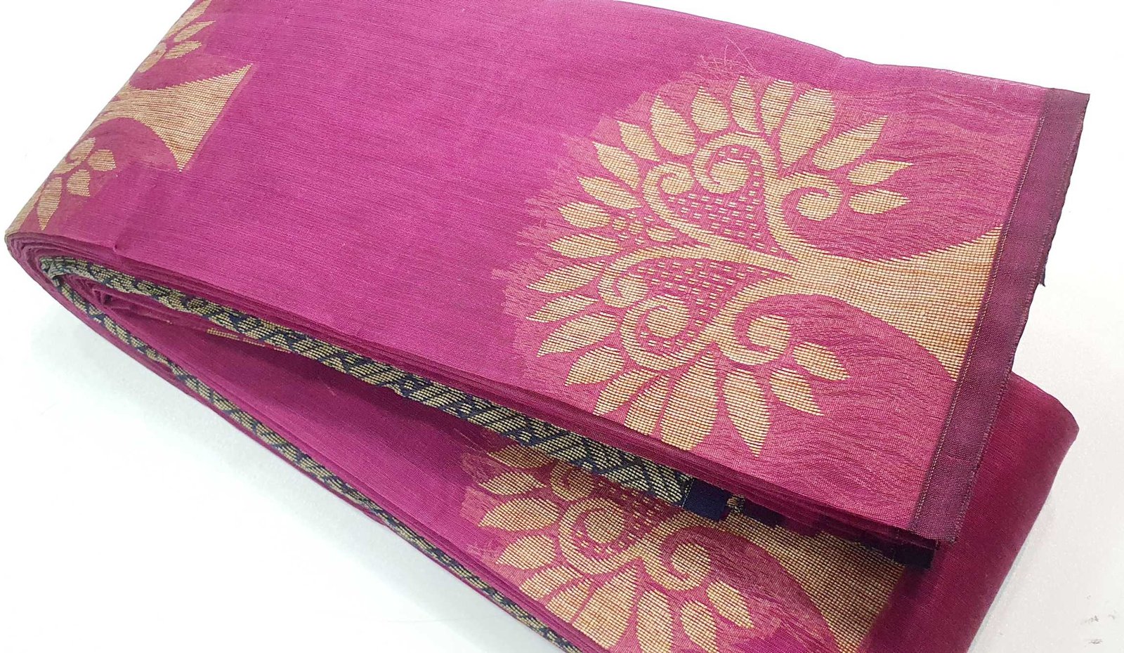 Pink and Blue Silk Cotton Sarees Pink and Blue Silk Cotton Sarees - Image 2