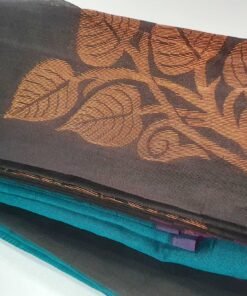 Black and Sky Blue Silk Cotton Sarees