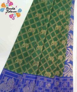 Green and Royal Blue Silk Cotton Sarees