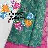 Peacock Green and Pink Silver Border Silk Cotton Sarees Peacock Green and Pink Silver Border Silk Cotton Sarees