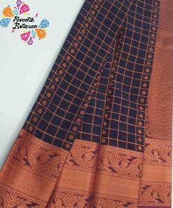 Navy Blue and Gold Silk Cotton Sarees