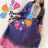 Royal Blue and Pink Border Women Frock Style Kurthi Royal Blue and Pink Border Women Frock Style Kurthi