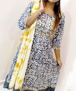 Grey and Yellow Ready-Made Shalwar Suit Grey and Yellow Ready-Made Shalwar Suit