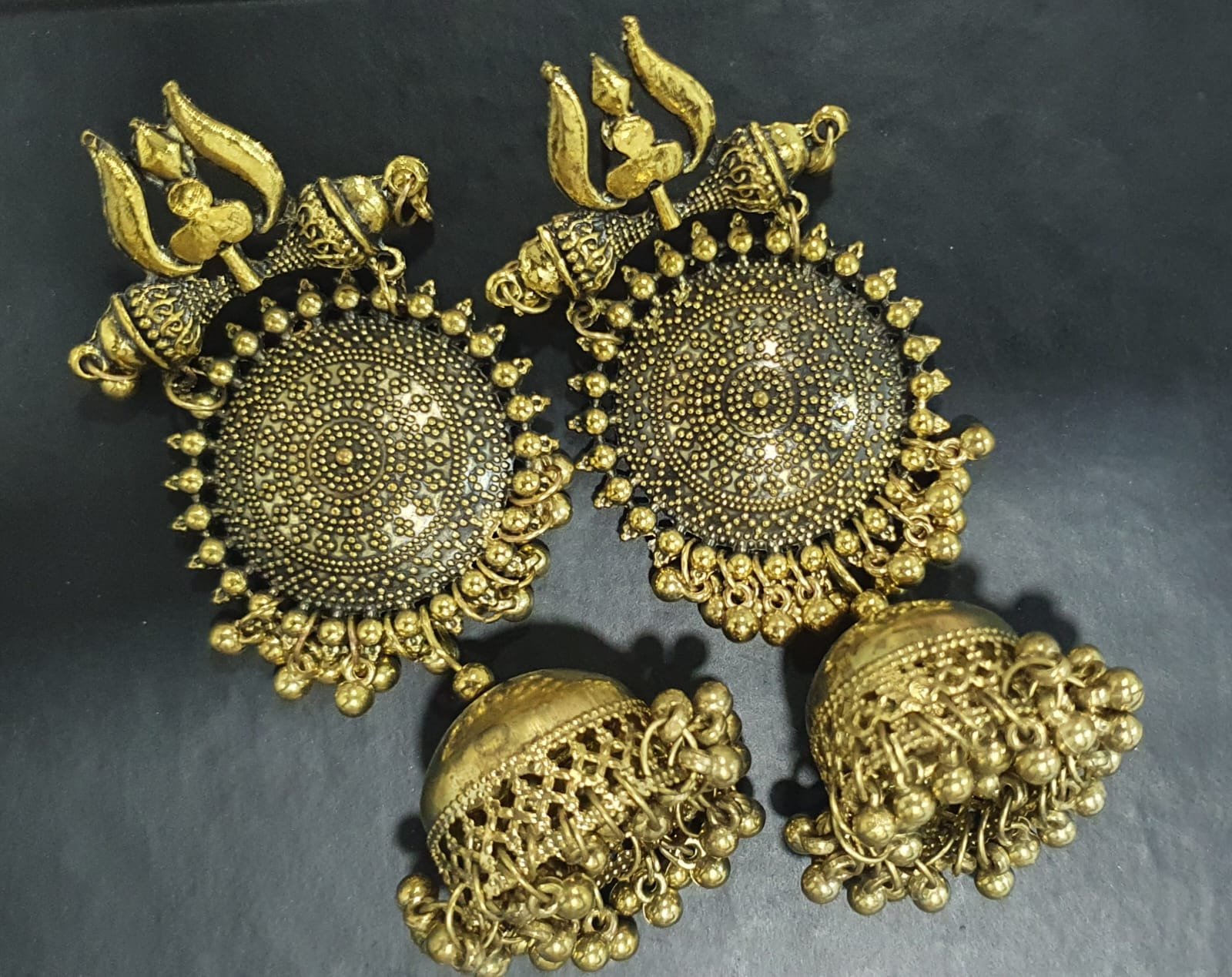 Oxidised Gold Jhumkha - Buy Online - Swastik Boutiques – Traditional ...