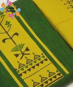 Green and Yellow Designer Shalwar Material