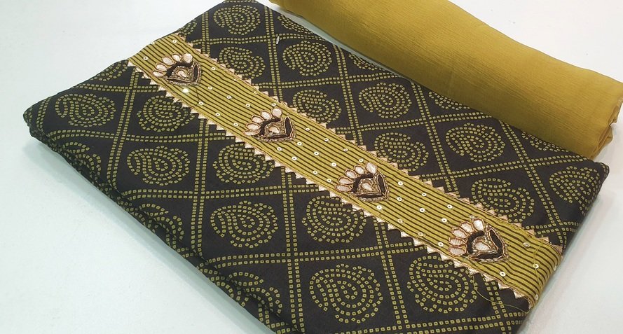 Black and Yellow Designer Shalwar Material Black and Yellow Designer Shalwar Material