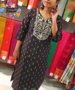 Black Embroidery Side Open Kurthi Black Embroidery Side Open Kurthi