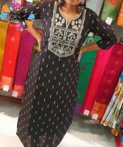 Black Embroidery Side Open Kurthi Black Embroidery Side Open Kurthi