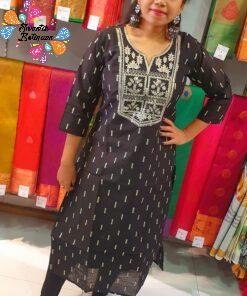 Black Embroidery Side Open Kurthi Black Embroidery Side Open Kurthi