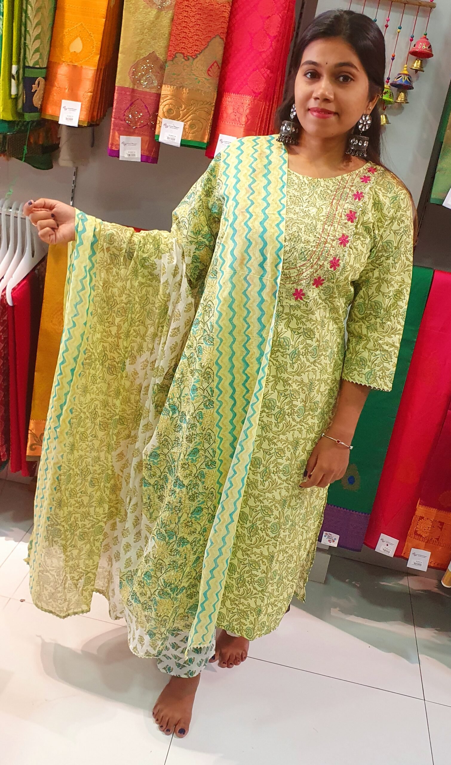 Light Green and Pink Floral Design Full Set