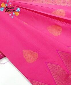 Magenta With Gold Silk Cotton Saree