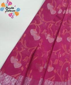 Magenta and Gold Silk Cotton Saree