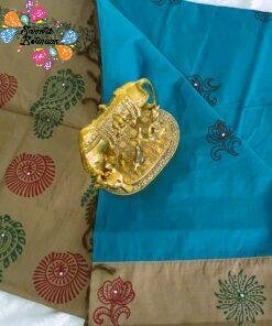 Sky Blue & Light Grey Shade Poly Cotton Casual Saree Sky Blue & Light Grey Shade Poly Cotton Casual Saree