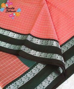 Light Pink and green Silver Silk Cotton Saree Light Pink and green Silver Silk Cotton Saree