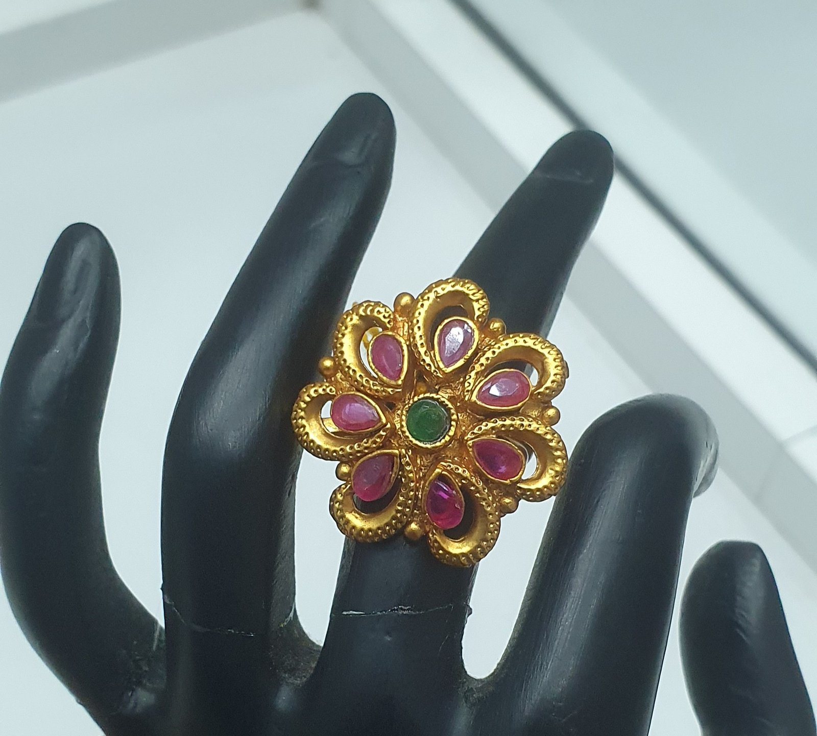 Matte Finished Dual Stone Ring Matte Finished Dual Stone Ring