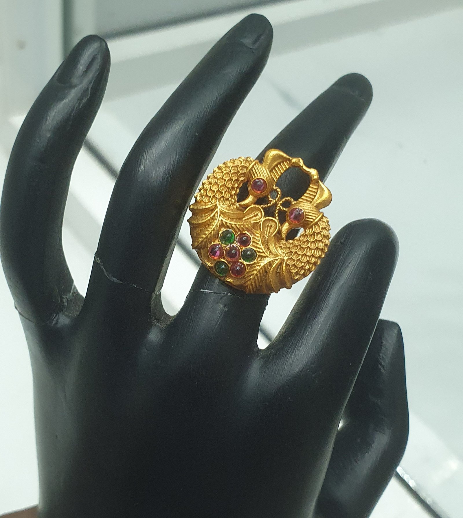 Dual Peacock Matte Finished Ring Dual Peacock Matte Finished Ring