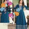 Blue Heavy Rayon Frock Style Designer Kurthi Blue Heavy Rayon Frock Style Designer Kurthi