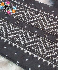 Floral Designer Black and White Shalwar Material