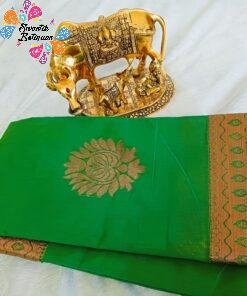 Floral Design Apple Green Silk Cotton Saree