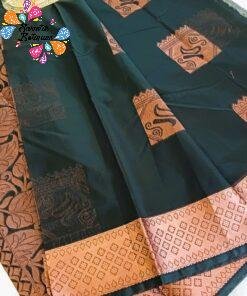Square Design Black Silk Cotton Saree