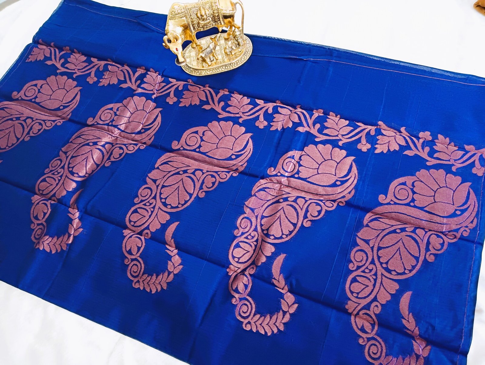 Mango Design Royal Blue Silk Cotton Saree - Image 5