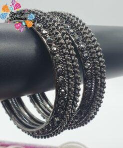 Oxidized Black Silver Bangles