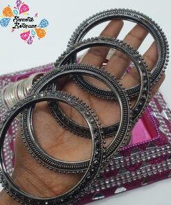 Oxidized Black Silver Bangles