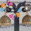 Diamond Stone Oxidised Gold Jhumkas