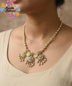 Flower Designer Pink and Green Stone Micro Plated Jewelry