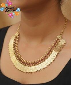 Coin Designer Red Stone Micro Plated Jewelry