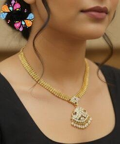 Pink and White Stone Micro Plated Chain