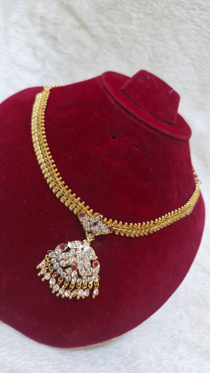 Pink and White Stone Micro Plated Chain Pink and White Stone Micro Plated Chain - Image 3