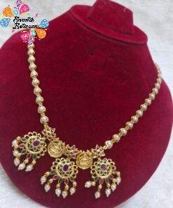 Flower Designer Pink and Green Stone Micro Plated Jewelry