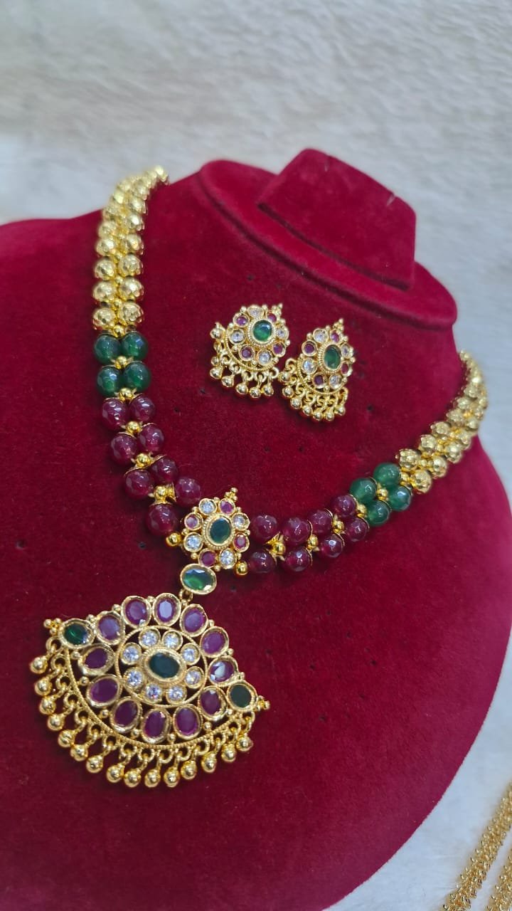 Multi Colour Designer Micro Plated Chain With Pendant Set - Image 3