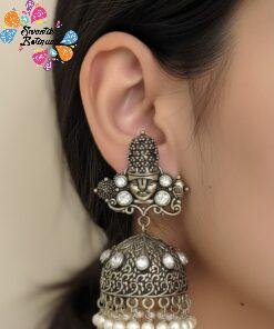 Oxidised Silver Jhumkas