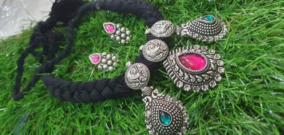 Peacock Designer Oxidised Silver Necklace Peacock Designer Oxidised Silver Necklace