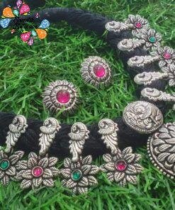 Flower Designer Oxidised Silver Necklace