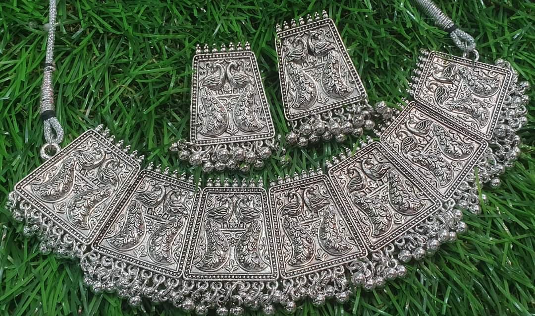 Peacock Designer Silver Necklace Peacock Designer Silver Necklace