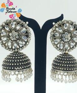 Oxidised Silver Jhumkha