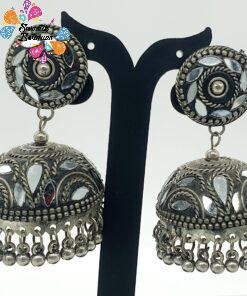 Oxidised Silver Jhumkha