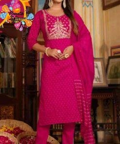 Silk Cotton Embroidery Designer Shalwar Suits