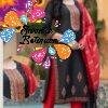 Black and Red Colour Silk Designer Shalwar Suits