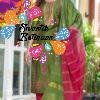 Green and Pink Colour Silk Designer Shalwar Suits