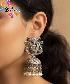 Oxidised Silver Jhumkha