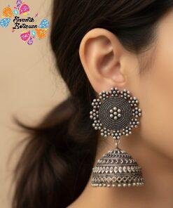 Oxidised Silver Jhumkha