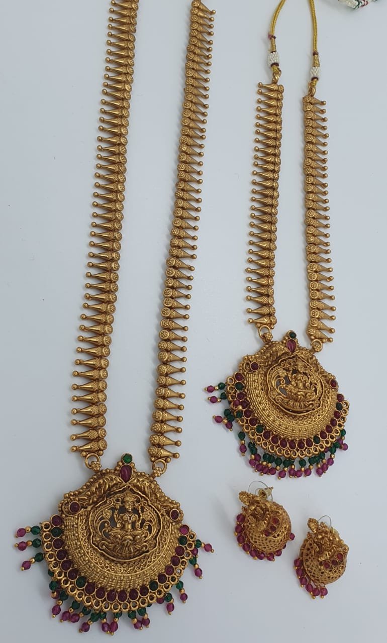 Lakshmi Designer Matte Finished Semi Bridal Combo Set Lakshmi Designer Matte Finished Semi Bridal Combo Set